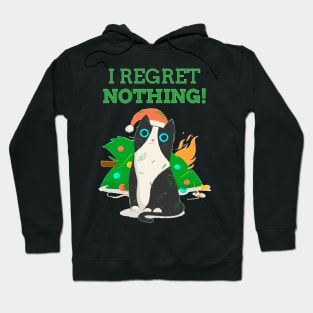 Cat I Regret Nothing Ugly Christmas Sweater Style Funny Hoodie